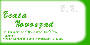 beata novoszad business card